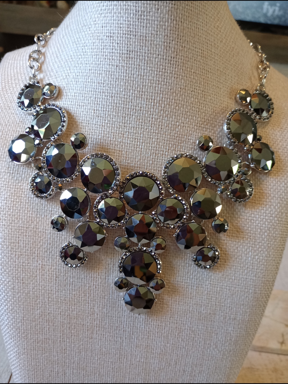 Vintage Zi-Hematite Crystal Bib Necklace